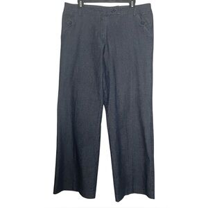 Sandro Paris Wide Leg Women’s Size 12 Dark Wash Blue Denim Like Trouser Pants